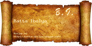 Batta Ibolya névjegykártya
